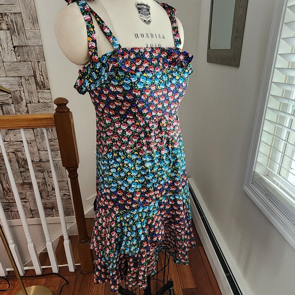 J. Crew Floral Midi Dress - Blue and Pink